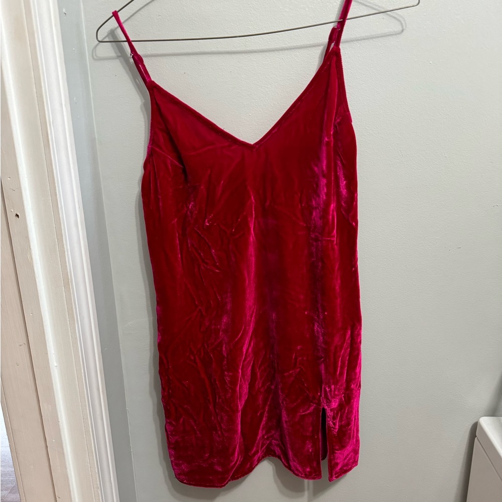Reformation - Pink Velvet Slip Dress